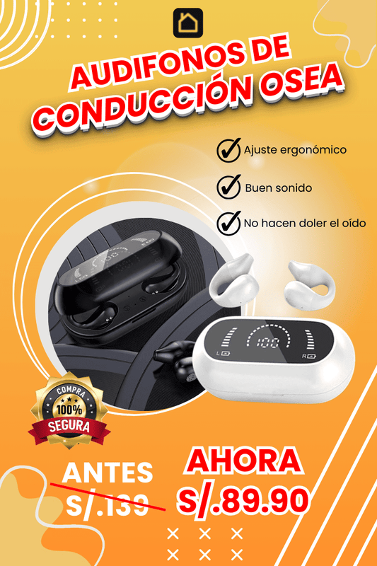 Audífonos de Conducción Osea Oído Abierto Blanco